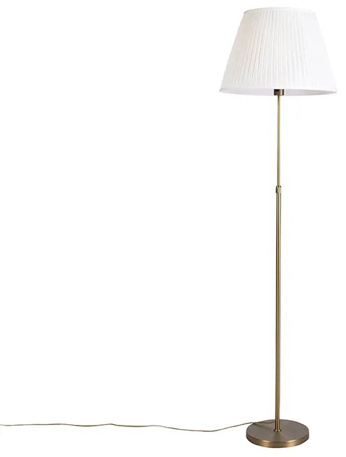 Vloerlamp brons met plisse kap crème 45 cm verstelbaar - Parte