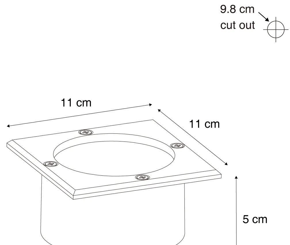 Set van 6 grondspots aluminium vierkant incl. LED IP65 solar - Terry