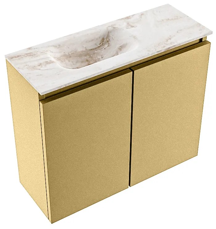 Mondiaz Ture DLux toiletmeubel 60cm oro met wastafel frappe links zonder kraangat