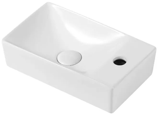 Sanigoods Compact fontein rechts 37.5x21.5x10cm glans wit