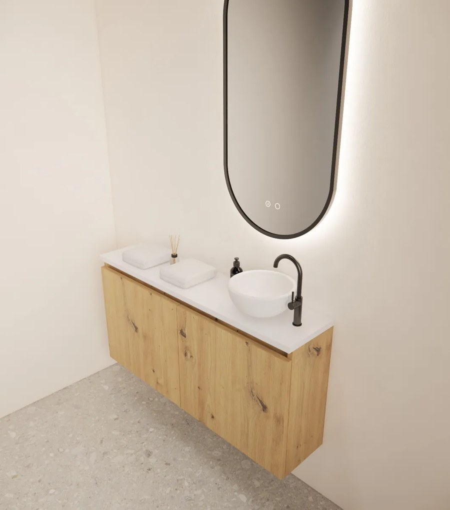 Gliss Design Echo toiletmeubel 100cm artisan eiken met toppaneel wit mat