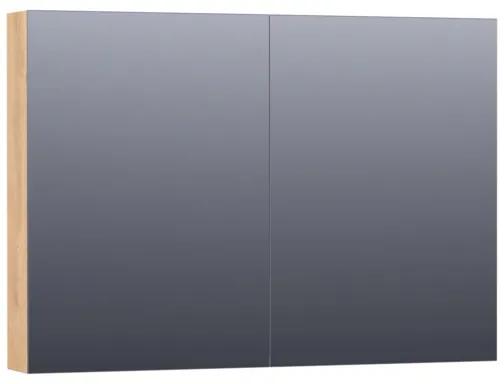 Saniclass Dual spiegelkast 100x70x15cm verlichting geintegreerd rechthoek 2 draaideuren Nomad MFC 7195