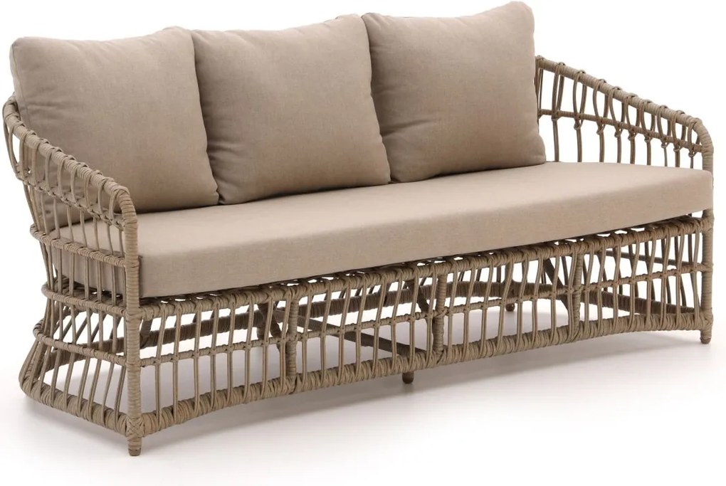 Loungebank Tuin Intenso   | Wicker (vlechtwerk) | 3 personen | Tuinbank Beige | 178cm | Incl. kussens | Kees Smit Tuinmeubelen