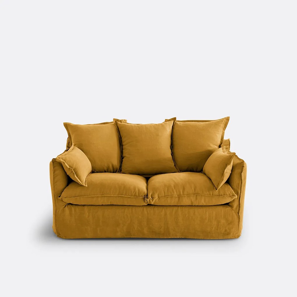 Bank, 2-, 3-, 4- of 5-zits, afneembare hoezen, gekreukt linnen, Odna