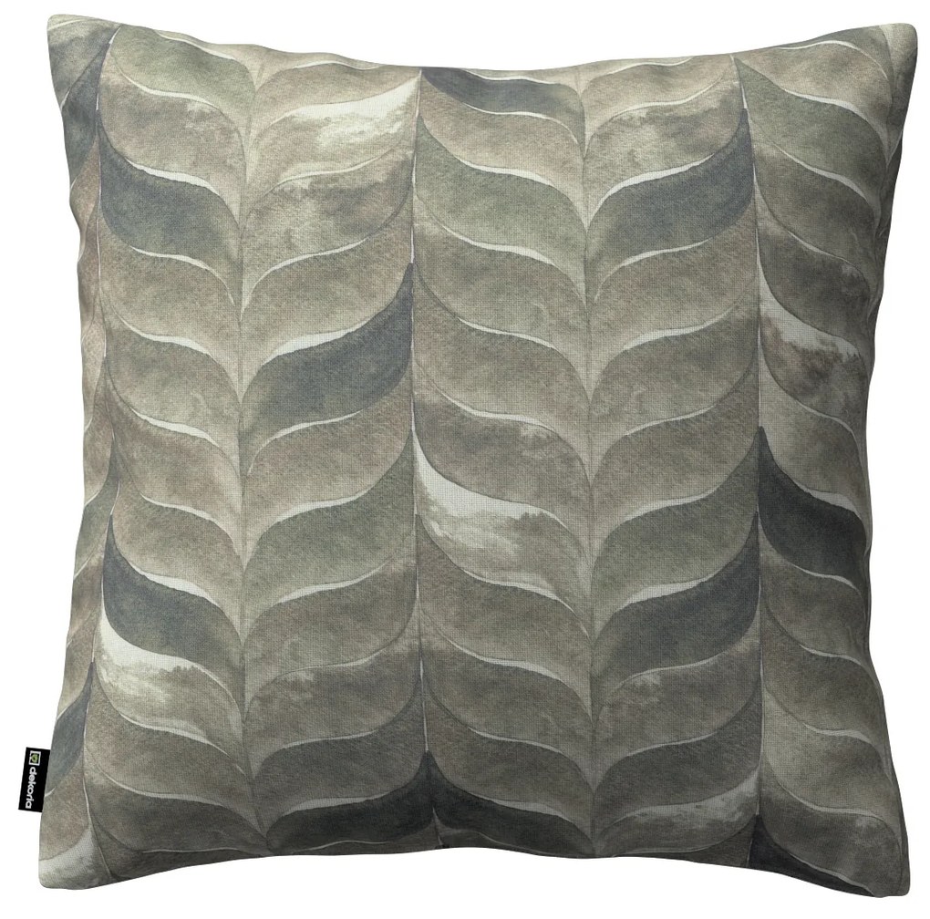 Dekoria Kussenhoes Mia, bladerpatroon in bruin, beige en groen 60 x 60 cm