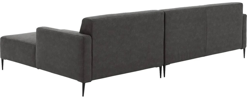 Goossens Key West antraciet, micro leer, 3-zits, modern design