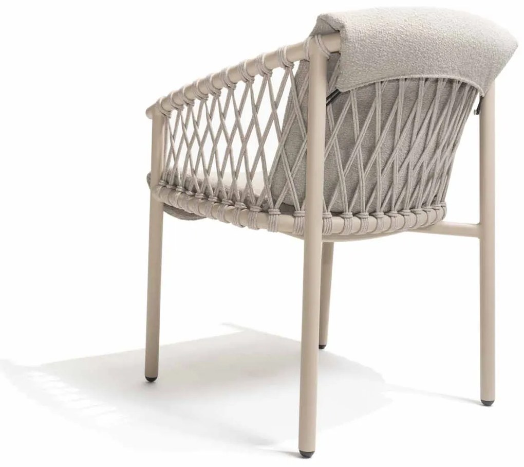 4 Seasons Outdoor Allora tuinset latte met Prado tafel met teak blad Ø 160 cm SALE Tuinset   beige weerbestendig