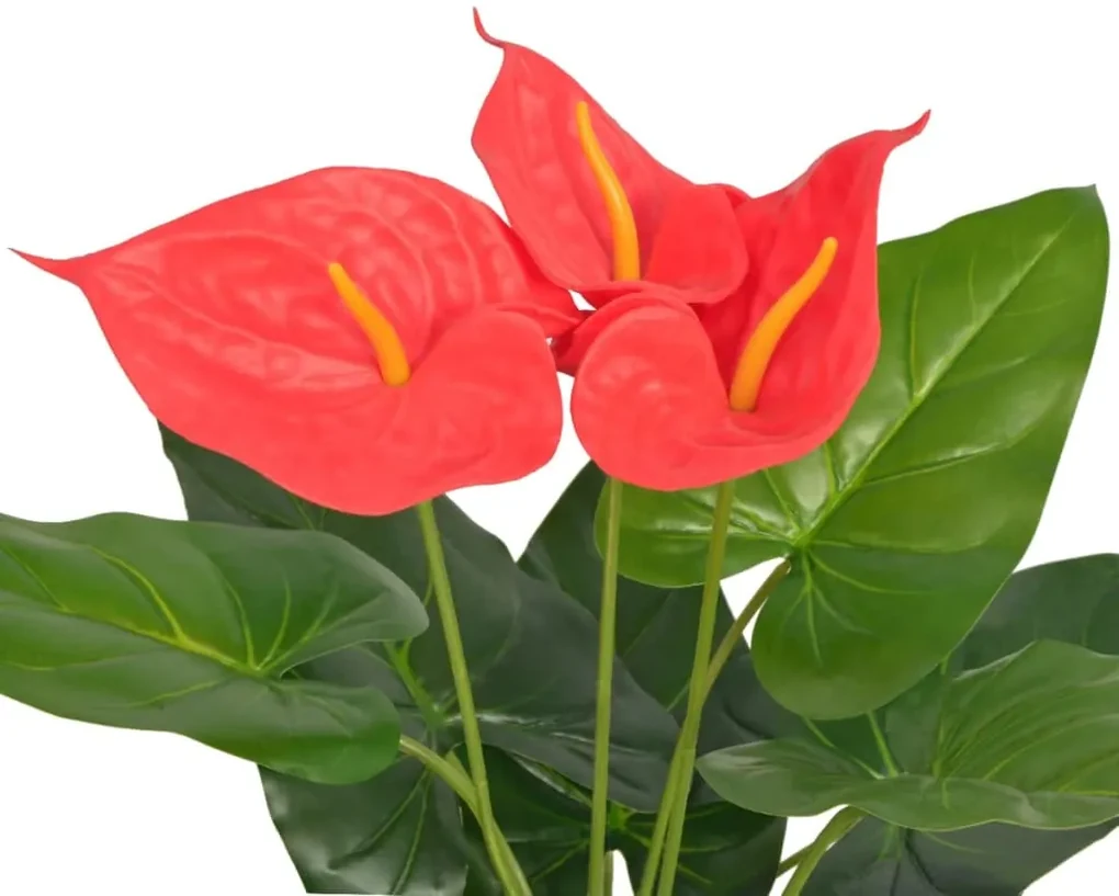 vidaXL Kunst anthurium plant met pot 45 cm rood en geel
