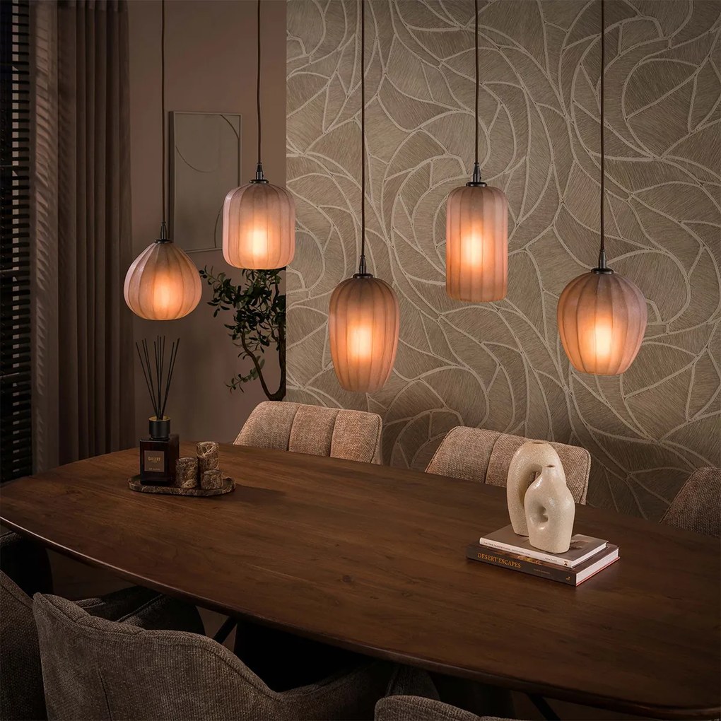 Hanglamp Met Bruin Frosted Glas Klein