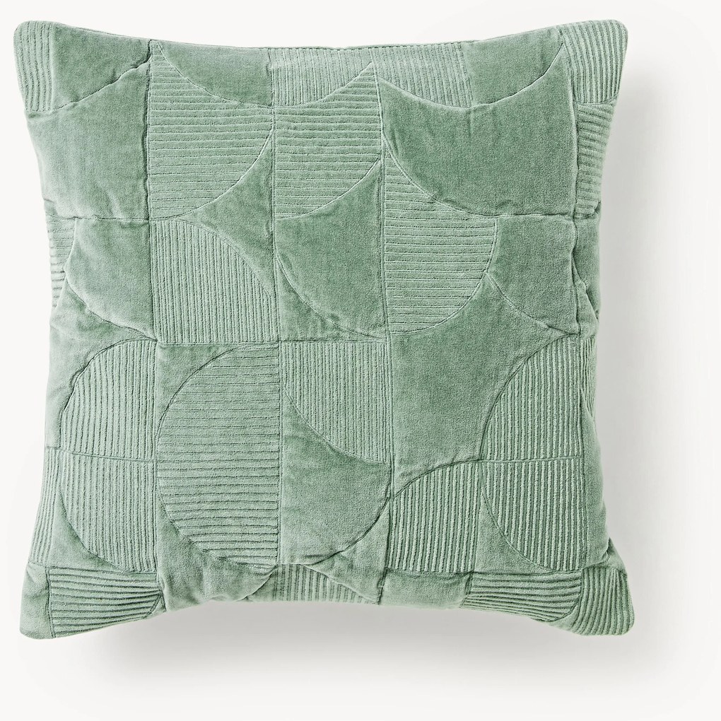 Geborduurde kussenhoes Verina met geometrisch patroon