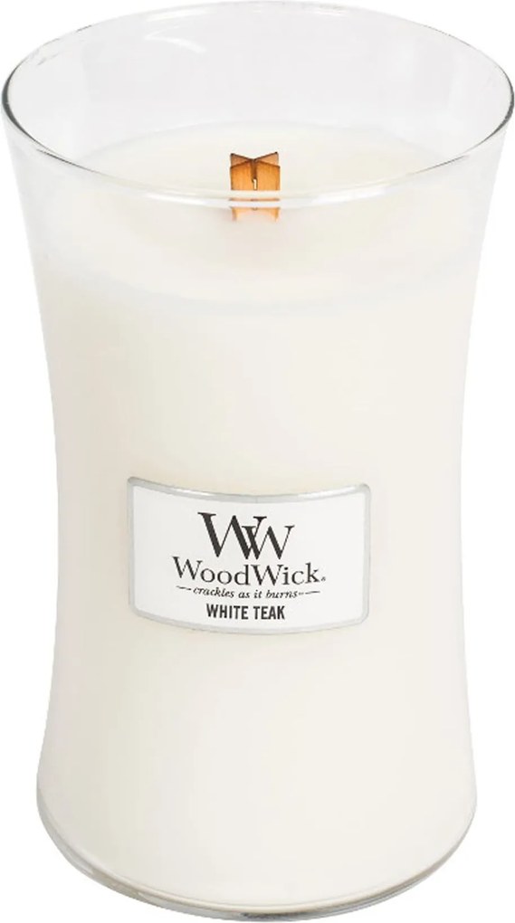WoodWick geurkaars - Large Hourglass - White Teak