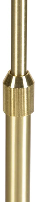 Vloerlamp goud/messing met velours kap taupe 40/40 cm - Parte