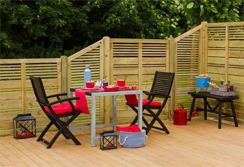 Tuindeur vuren - Silence louvre recht groen geimpregneerd (100 x 140 cm)