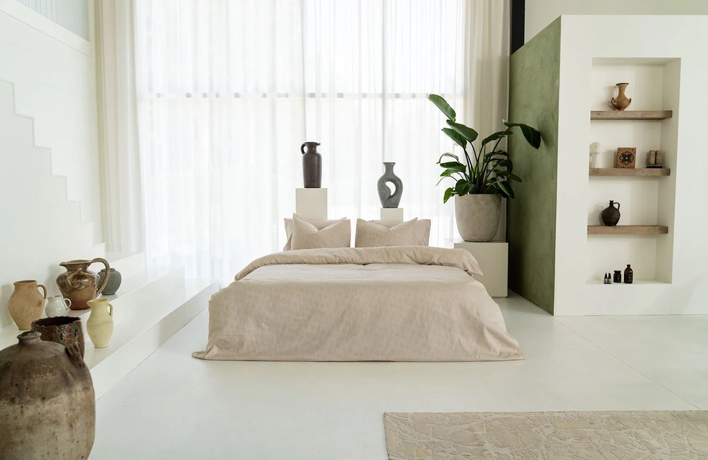 Kayori Koko Dekbedovertrek Taupe – Bij Swiss Sense