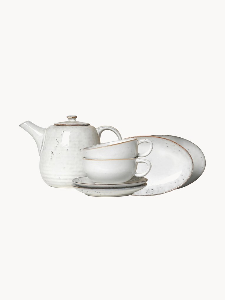 Handgemaakt theeservies Nordic Sand, 2 personen (7 stuks)