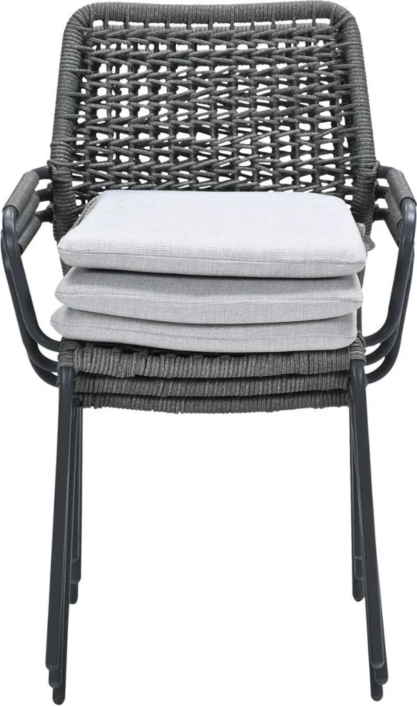 Garden Impressions Natas tuinstoel stapelbaar grijs - 4 stuks