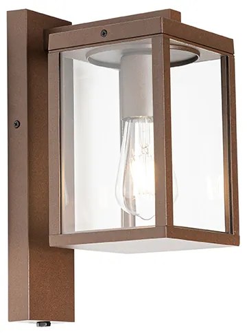 Buiten wandlantaarn roestbruin IP44 met schemersensor - Charlois