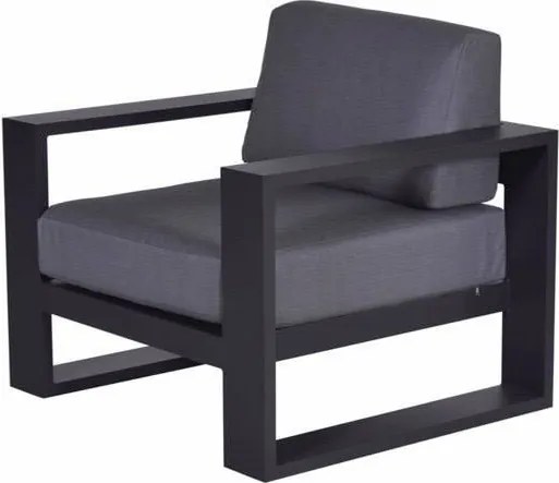 Garden Impressions 2 x Cube lounge tuinstoel aluminium antraciet