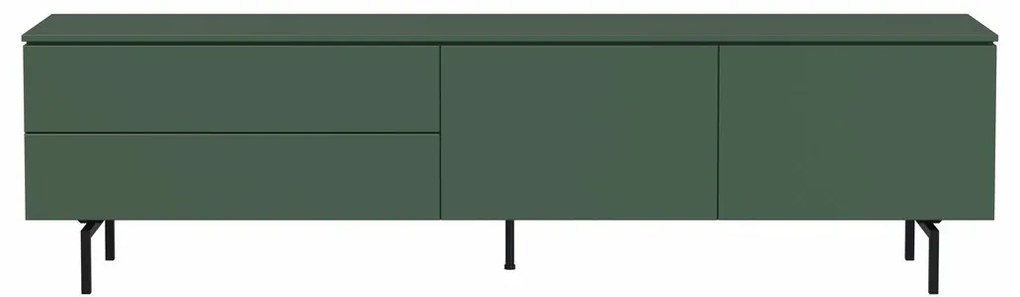 Tenzo Plain Mat Groen Tv-meubel Modern Metalen Poot - 210x45x57cm.