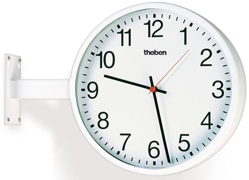 Theben 5009250 KNX-Osiria Osiria 242 AR KNX OSIRIA 242 AR KNX, dubbelz.wandklok, bi.,metaallak,D40cm,arab.cijfers