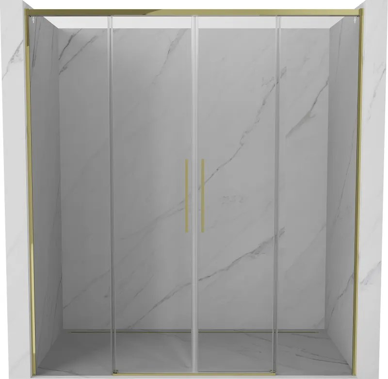 Mexen Rox Duo schuifdouchedeur 170 cm, transparant, goud - 8C2-170-002-50-00