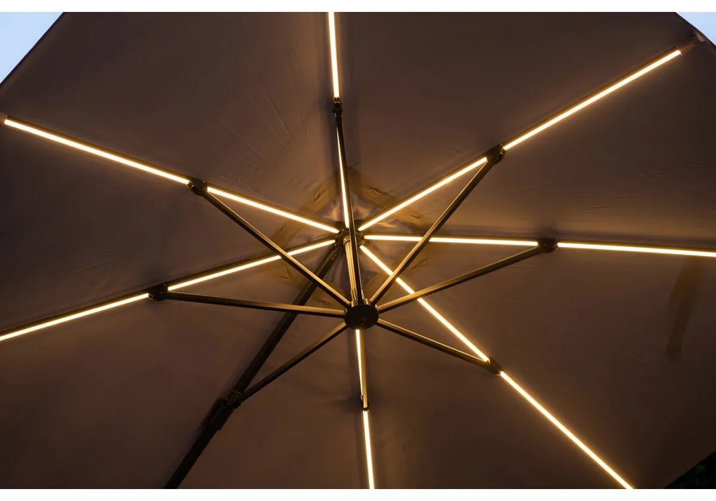 Garden Impressions Hawaii zweefparasol Lumen LED 300x300 cm - zand