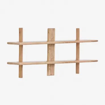 Erisu Wandrek ↔︎120 Cm Van Acaciahout Rustiek Acaciabruin & 2 Schappen - Sklum