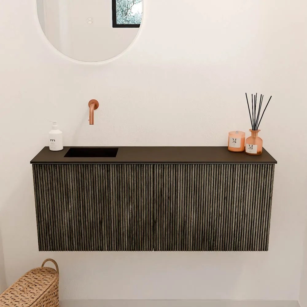Mondiaz Joya 100cm toiletmeubel shadow met wastafel faye links zonder kraangat urban