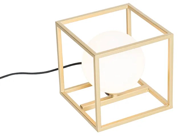 Design tafellamp goud met wit glas - Aniek Design G9 vierkant Binnenverlichting Lamp
