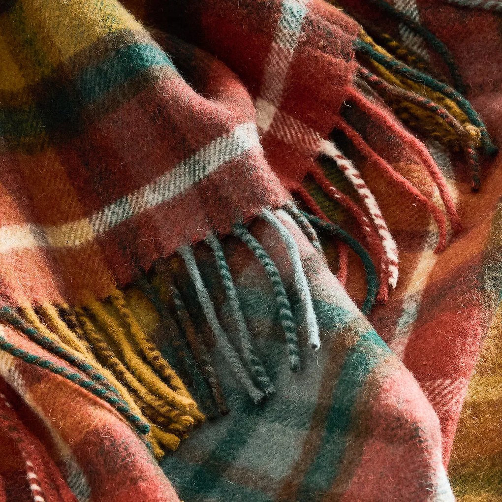 Schotse plaid in tartan-stijl, met franjes, ESTRIA