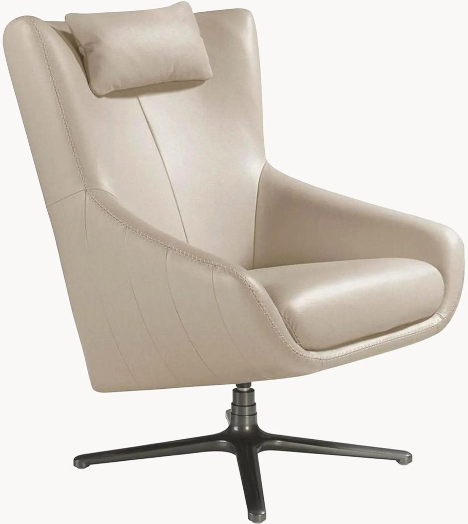 Leren draaibare wingback-fauteuil Graecia