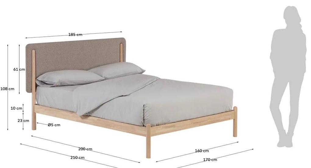 Kave Home Shayndel Bedframe Scandinavisch Design 160 Cm