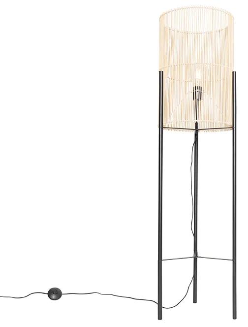 Scandinavische vloerlamp bamboe - Natasja Landelijk E27 Scandinavisch cilinder / rond Binnenverlichting Lamp