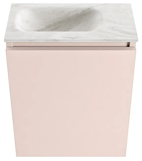 Mondiaz Ture DLux toiletmeubel 40cm rosee met wastafel ostra links met kraangat