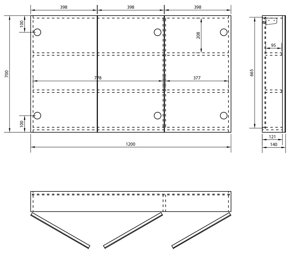 Differnz Hilde spiegelkast 120cm hoogglans wit