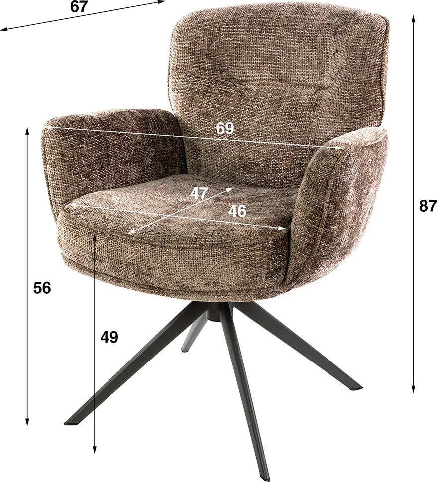 Eetkamerstoel Draaibaar Champagne