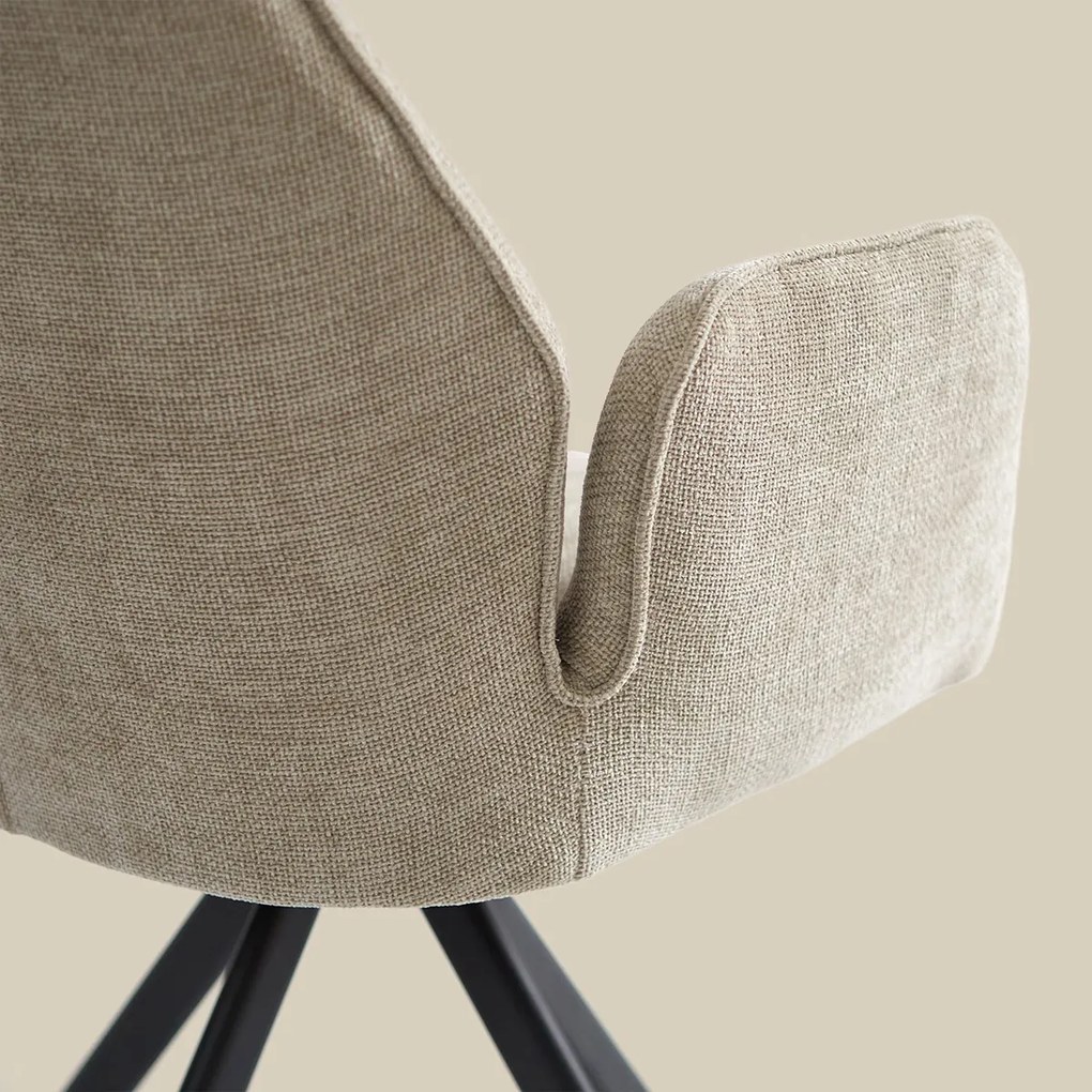 Beige Eetkamerstoel Met Armleuningen