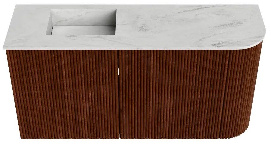 Mondiaz Joya DLux 80cm toiletmeubel ronding rechts ruby met wastafel faye links zonder kraangat opalo
