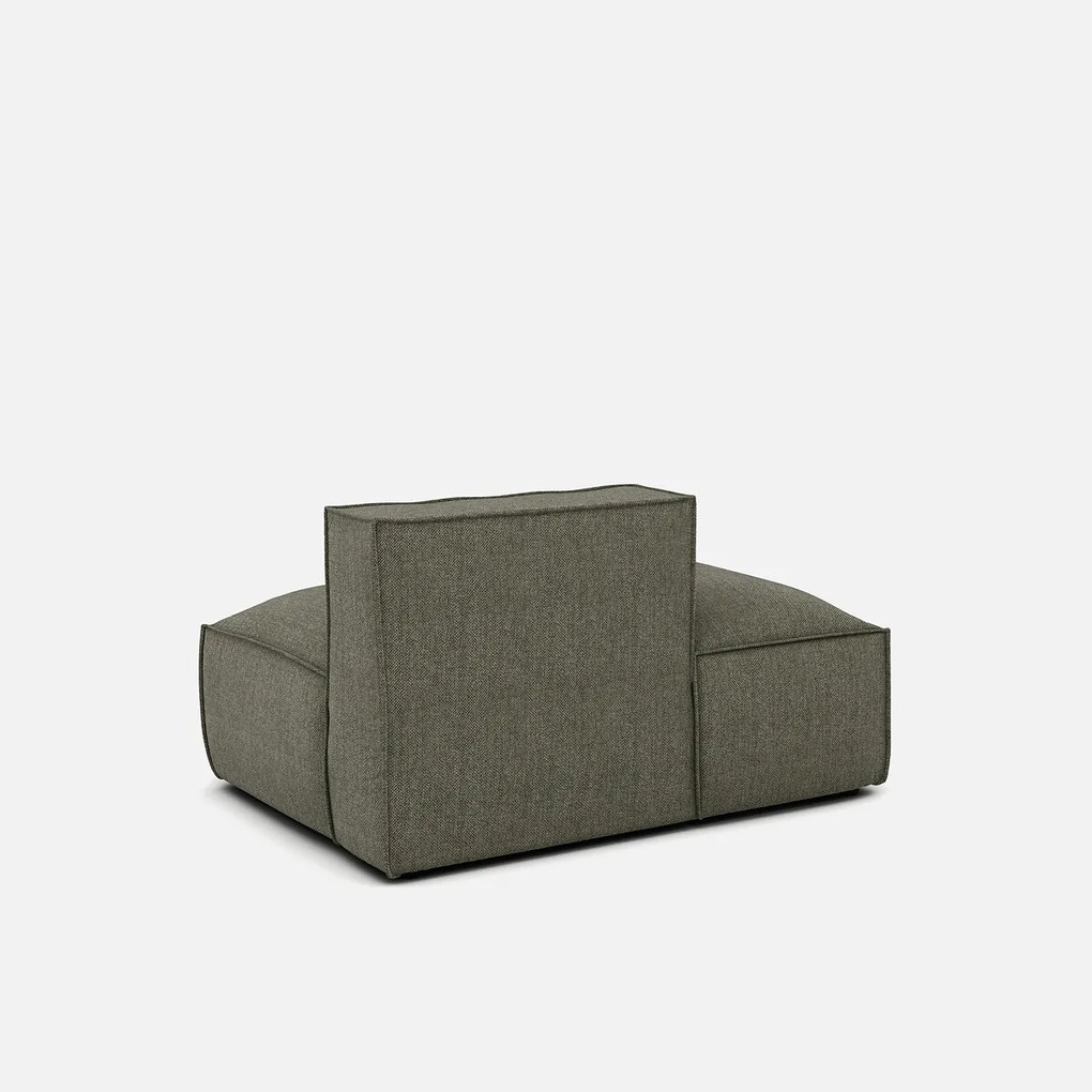 Links chaise longue-element voor modulaire bank, in structuurstof, Seven