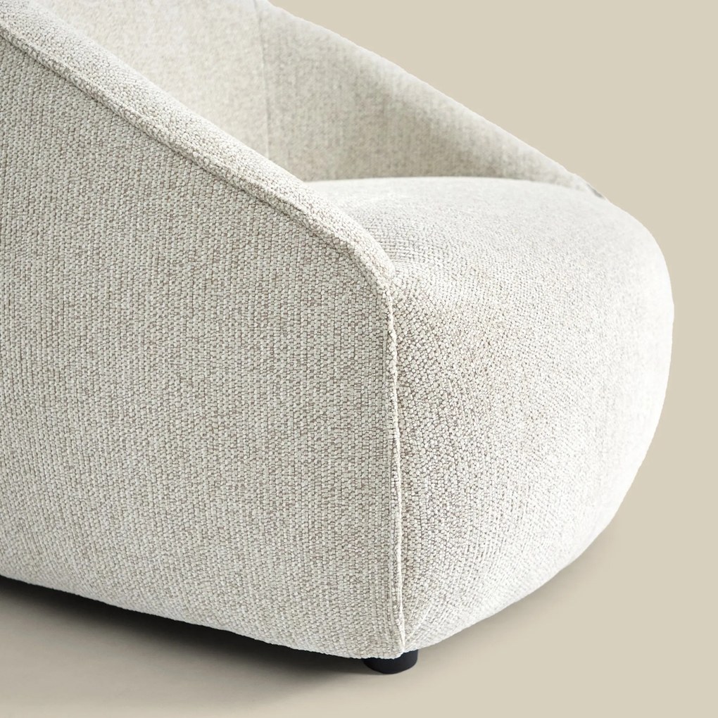 Creme Fauteuil Met Ronde Rugleuning