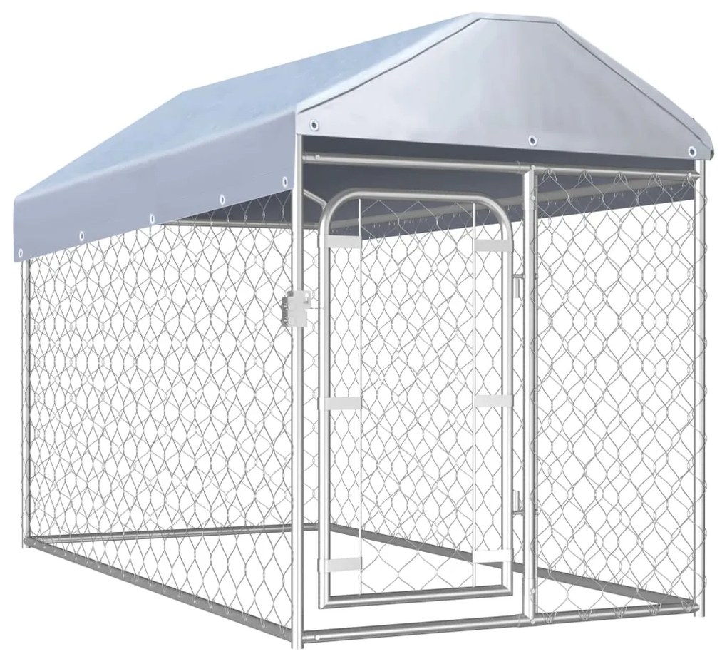 vidaXL Hondenkennel voor buiten met dak 200x100x125 cm
