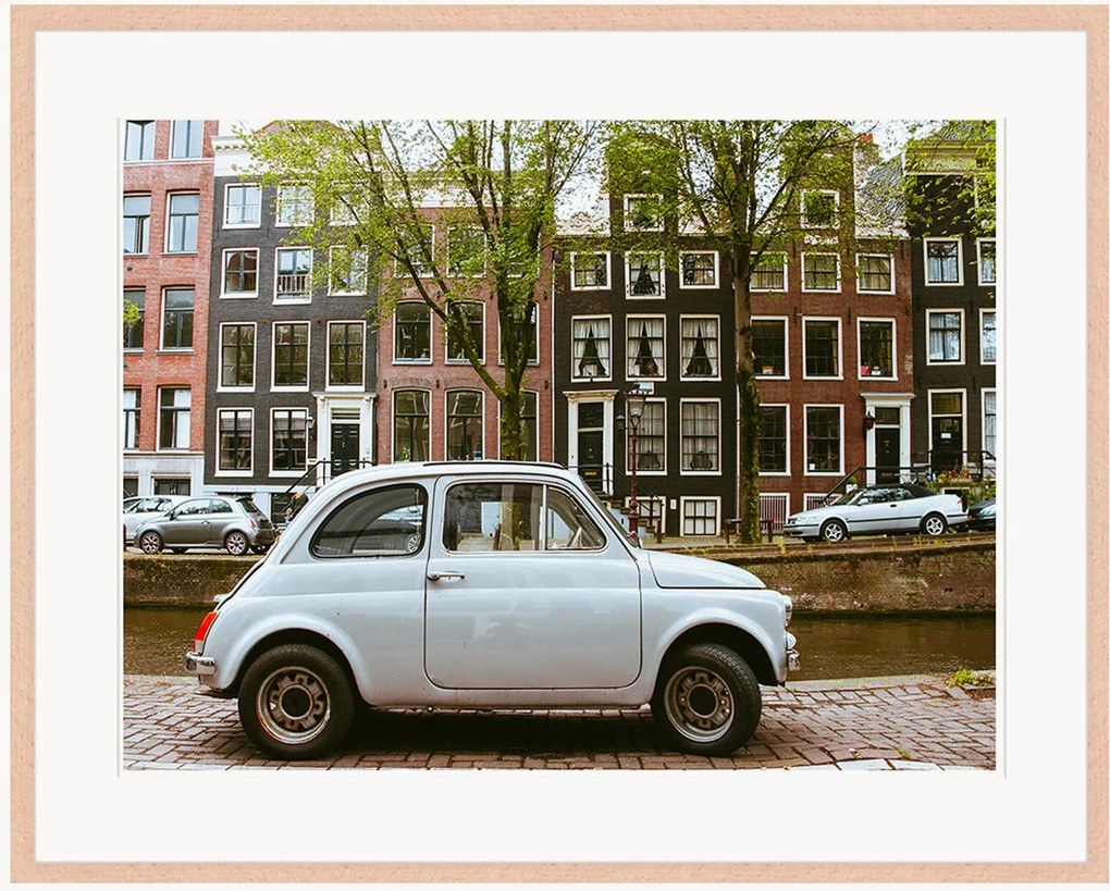 Ingelijste digitale print Fiat 500