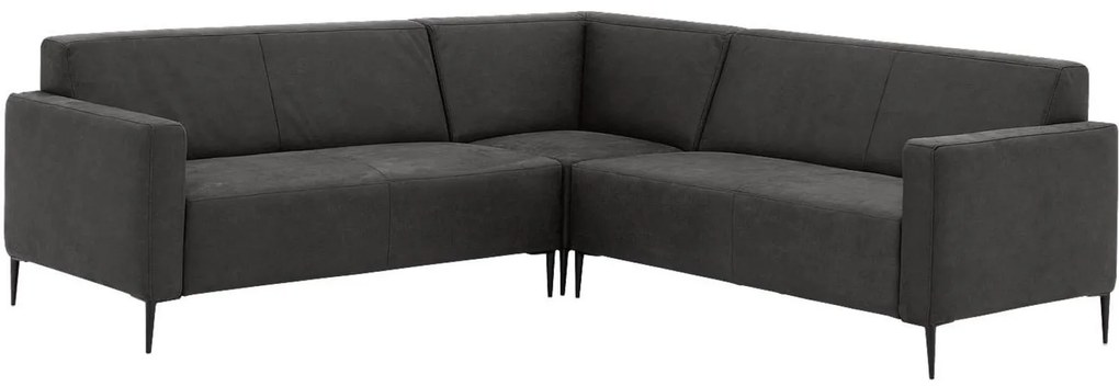 Goossens Key West antraciet, micro leer, 2,5-zits, modern design