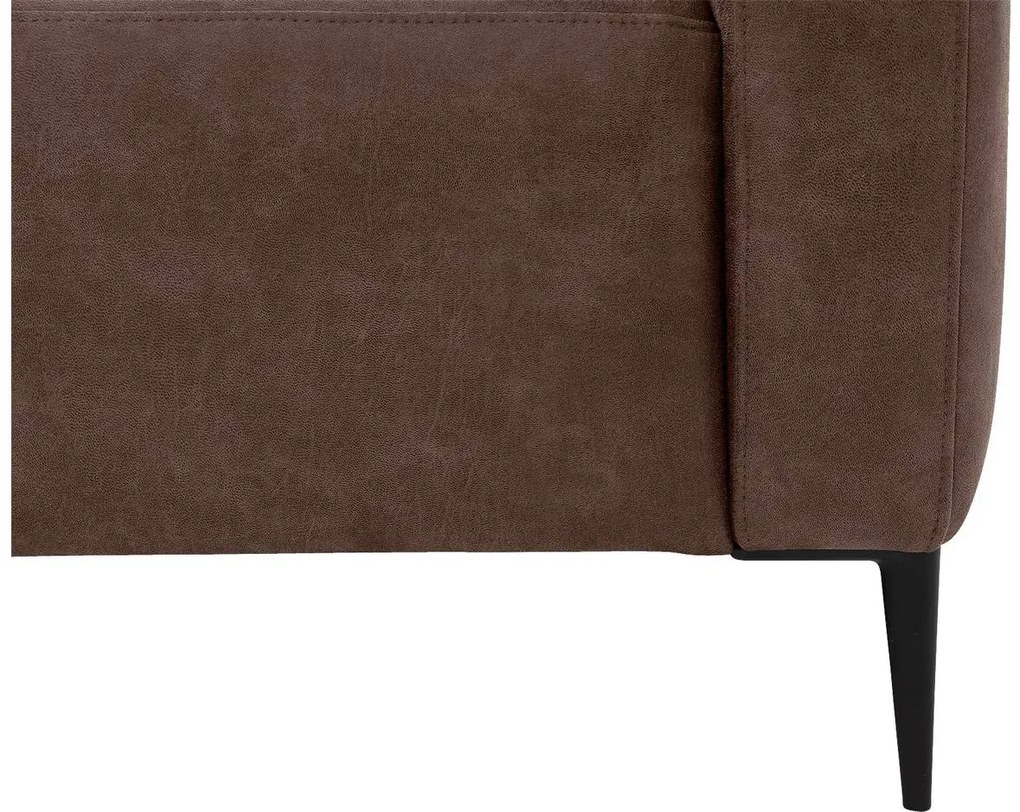 Goossens  Key West bruin, micro leer, 2-zits, modern design met ligelement links