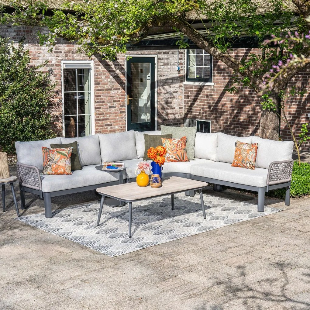 Garden Impressions Milan loungeset 5-delig - donker grijs