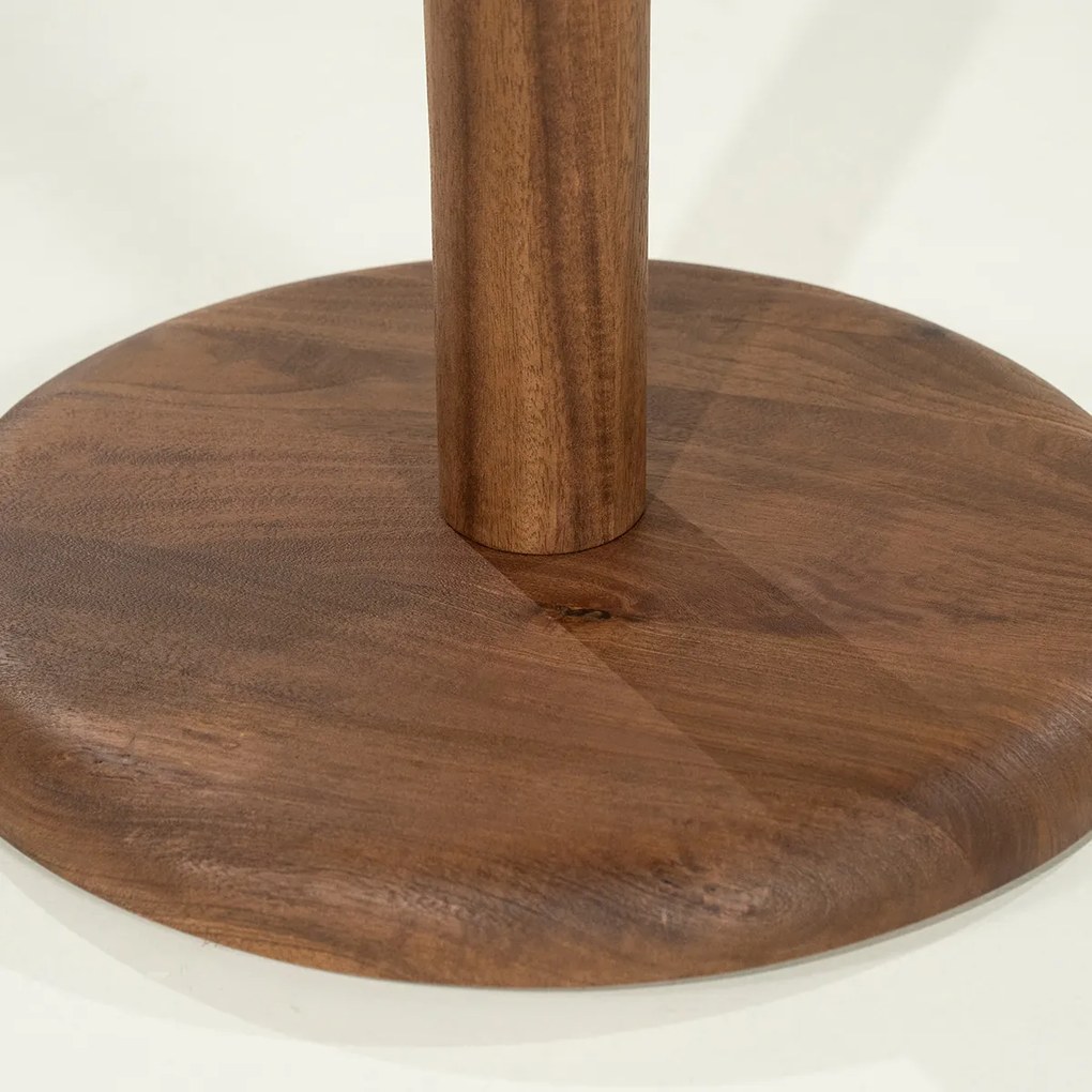 Bistro Eettafel Rond Walnoot - 70 X 70cm.