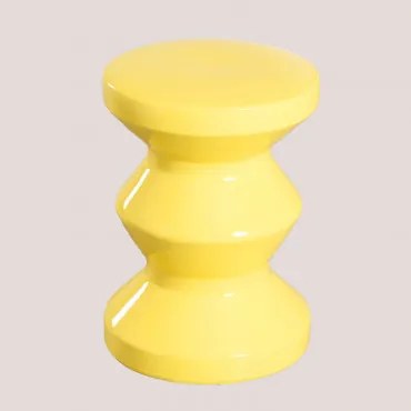 Ronde Bijzettafel Ø33 Cm Van Keramiek Bolöh Geel – Neon - Sklum