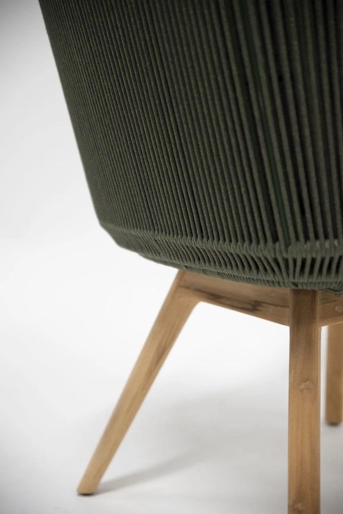 4 Seasons Outdoor Flores tuinstoel groen met teak onderstel SALE  Tuinstoel    houtkleur weerbestendig