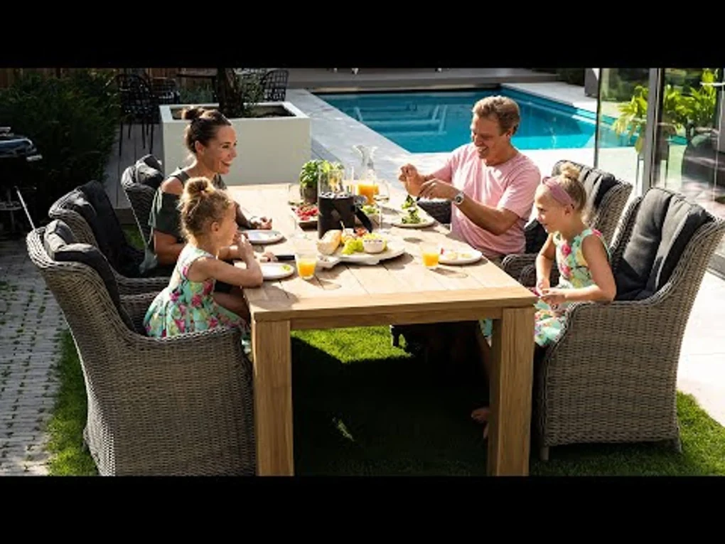 Garden Collections Bello/Brighton Dining Set Wicker Grijs 7-delig