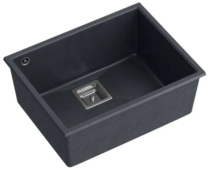 granieten spoelbak DAVID 50 Black Metallic